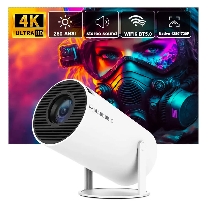 Projetor Portátil 4K Wi-Fi