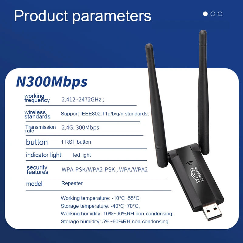 Repetidor Wi-Fi USB Wireless