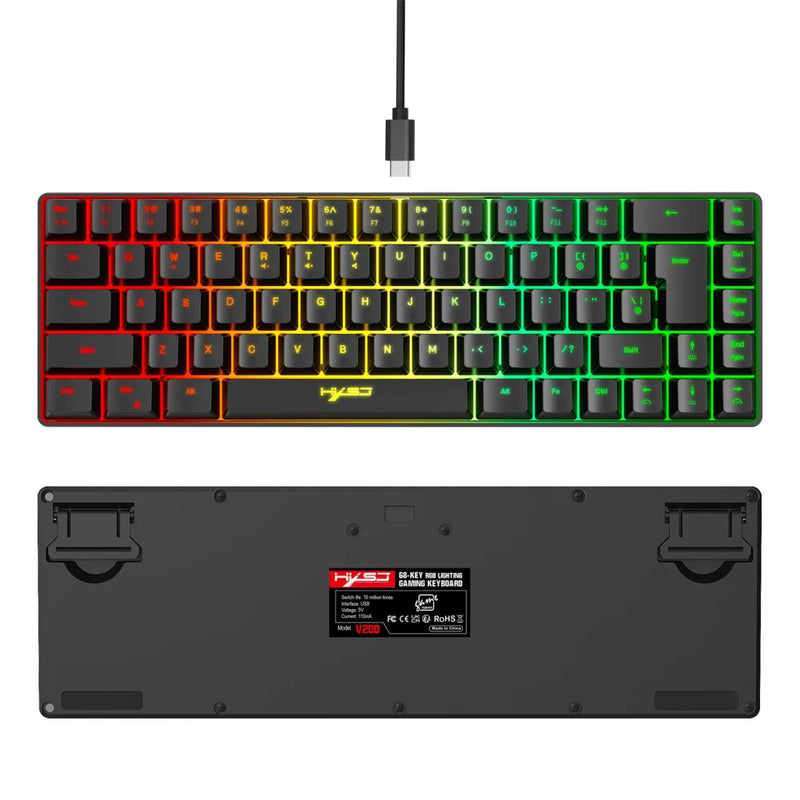 Teclado Gamer Portátil RGB V200